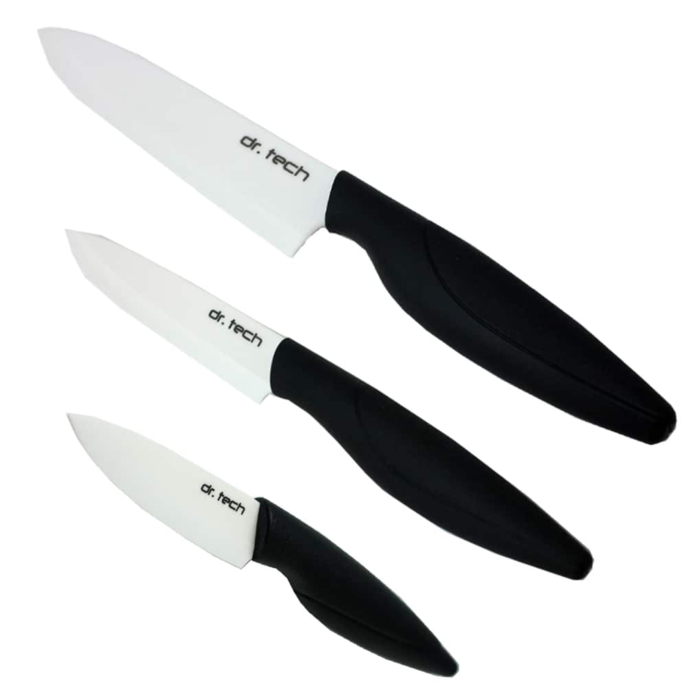 Dr. Tecch White/ Black Ceramic 3-piece Knife Set