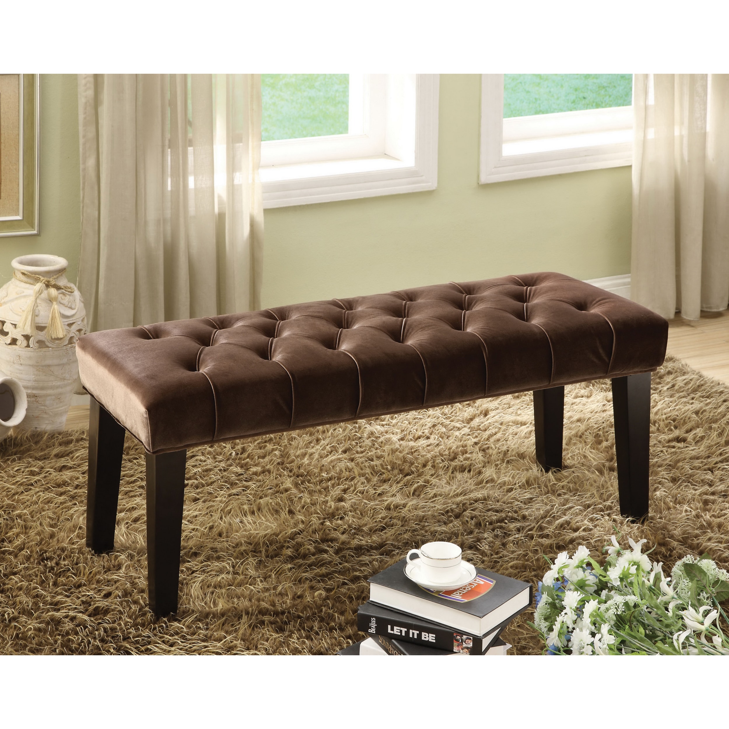 Furniture Of America Bellen Button Tuft Bench