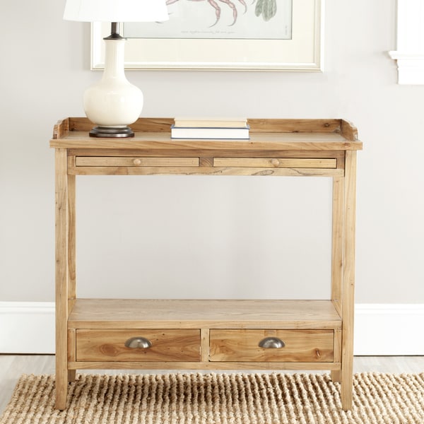 Shop Safavieh York Pickled Oak Finish Console Table - 35.8 ...