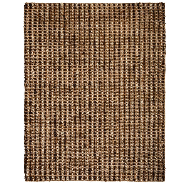Shop Handwoven Sutra Brown/ Ivory Ribbed Jute Rug (8' x 10') Free
