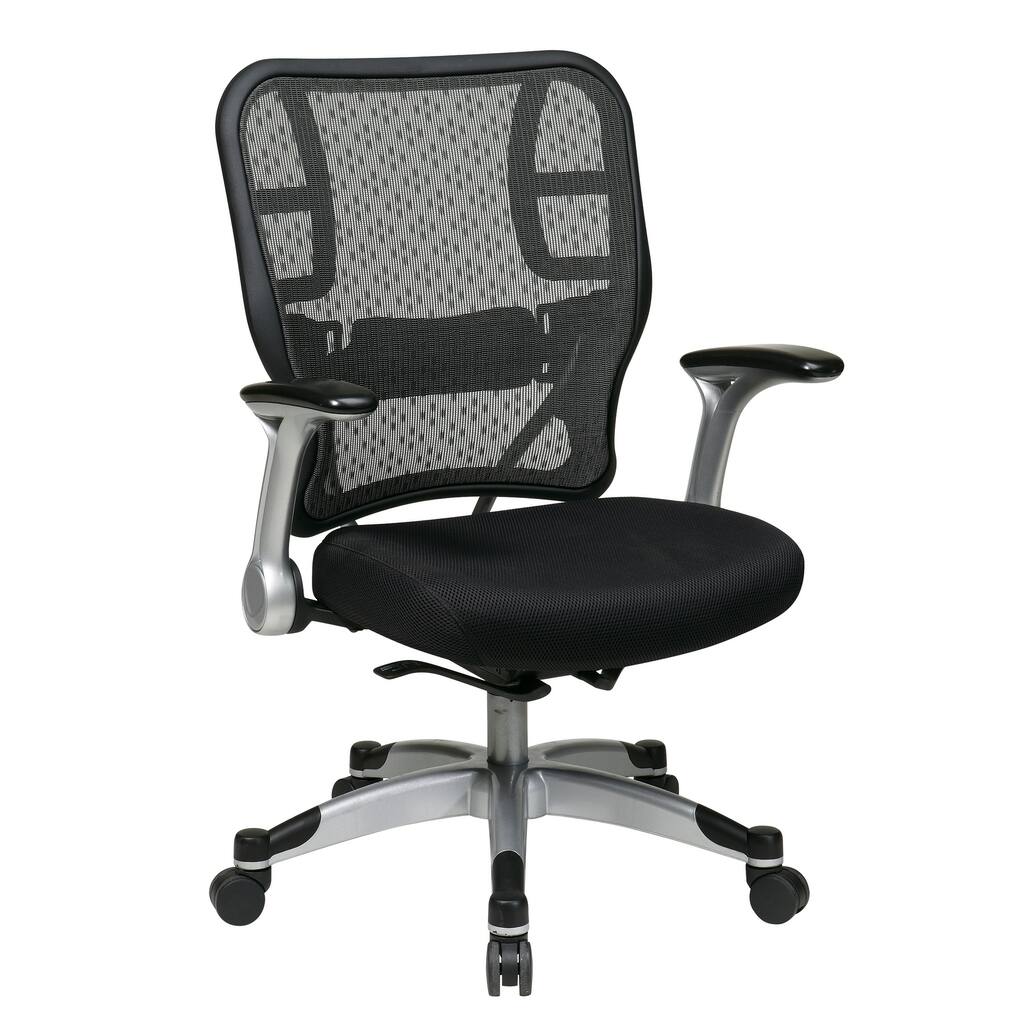 Office Chair with Mesh Seat and Flip Arms