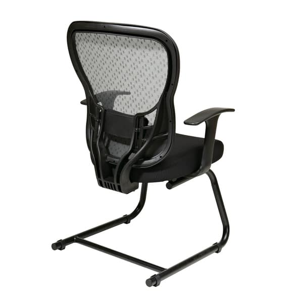 Office Star Black Deluxe R2 SpaceGrid Back Chair with Memory Foam Mesh