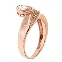 Anika and August 10k Rose Gold Morganite and 1/10ct TDW Diamond Ring (G ...