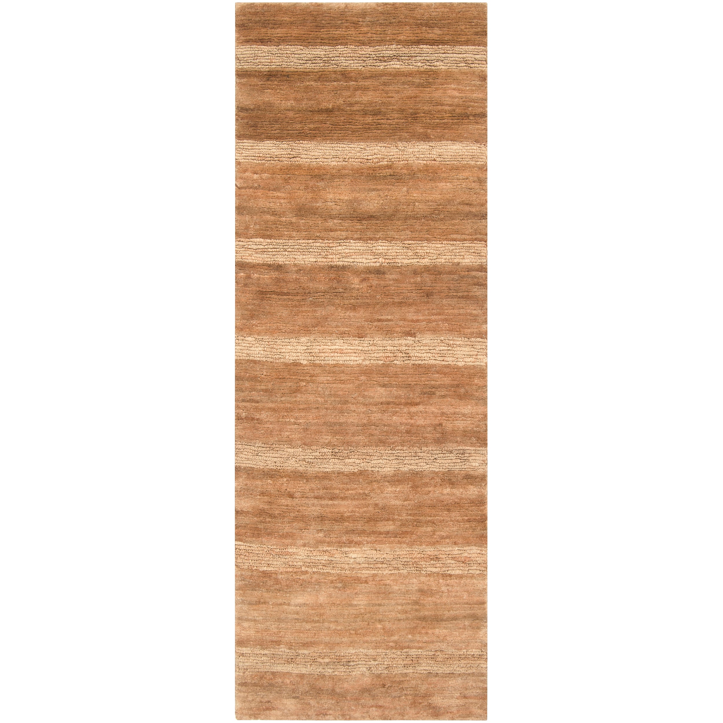 Hand woven Tan Trinidad Natural Fiber Hemp Rug (26 X 8)