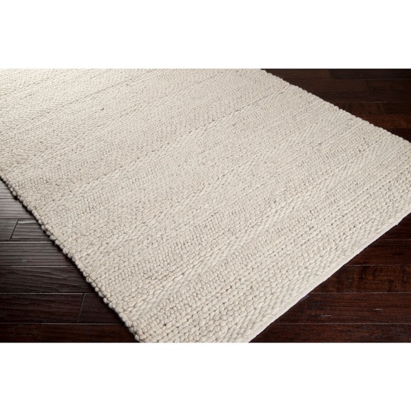 Pine Canopy Jackson Solid White Wool Aera Area Rug - 8' x 10'