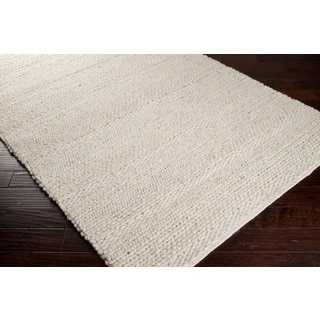 Hand Woven Casual Solid White Aniak Wool Rug 8 X 10 Free Hand Woven Casual Solid White Aniak Wool Rug 8 X27