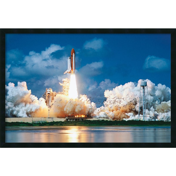 Space Shuttle Take Off' Gel Textured Art Print Prints