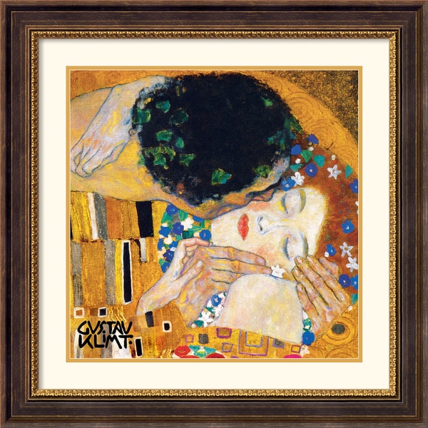 Framed Art Print 'The Kiss (Der Kuss), detail 1' by Gustav Klimt
