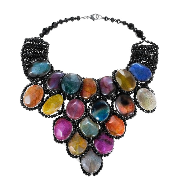 Handmade Egyptian Princess Multicolor Agate Drape Necklace (Thailand ...