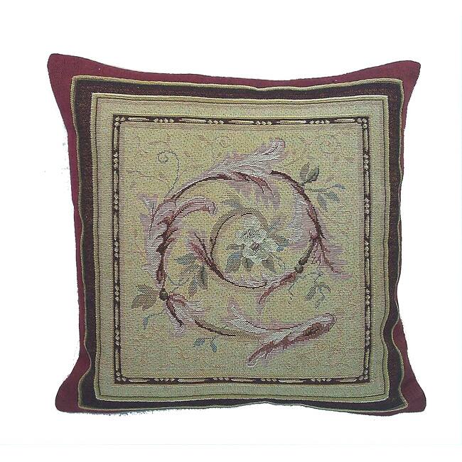 Corona Decor French Woven Filligree Flower Theme soft Poly Insert Decorative Throw Pillow