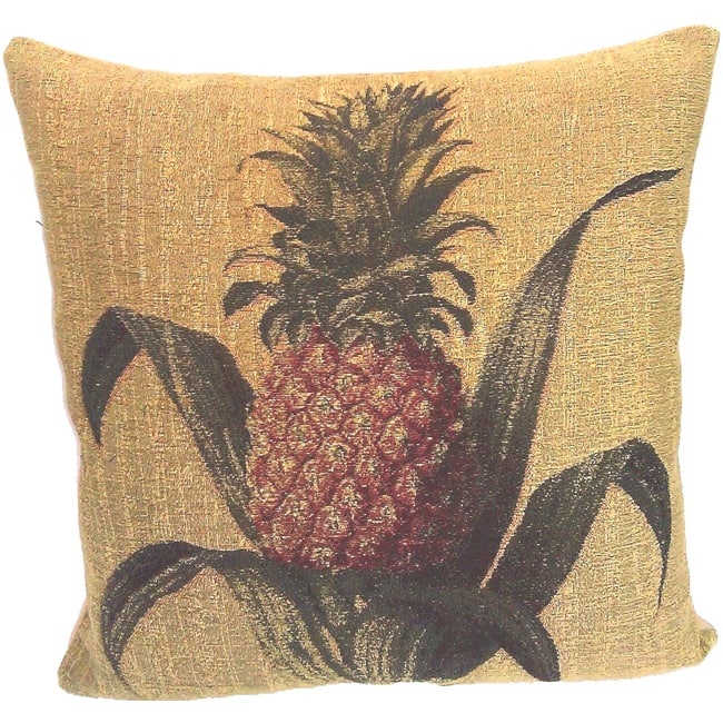 Corona Decor French Woven Pineapple Poly fil Filled Decorative Pillow