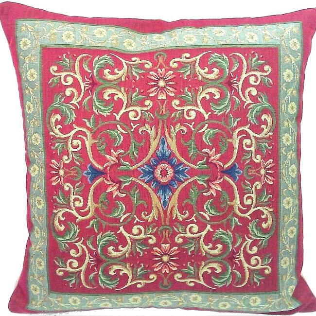 Corona Decor French Woven Transitional Poly Filled Decorative Pillow