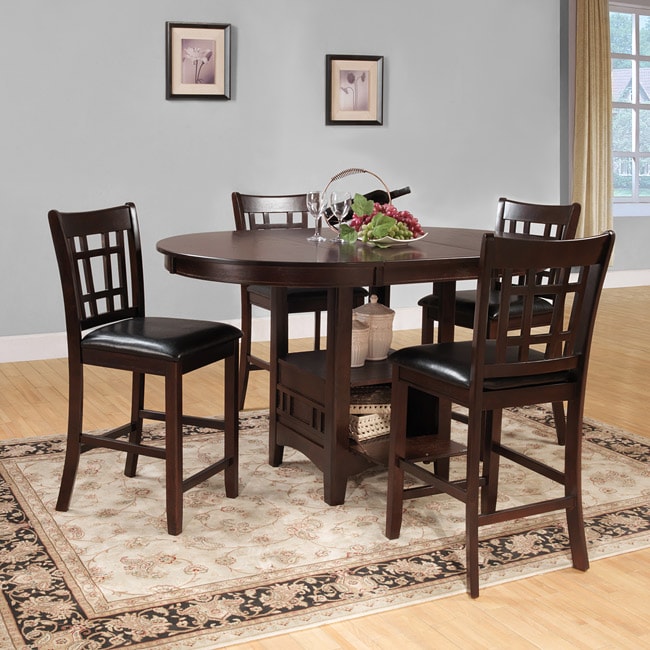 Banbury Warm Cherry Mission 5 piece Counter Height Set