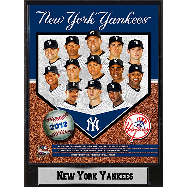 New York Yankees 2012 Baseball Memorabilia Stat Photo Plaque