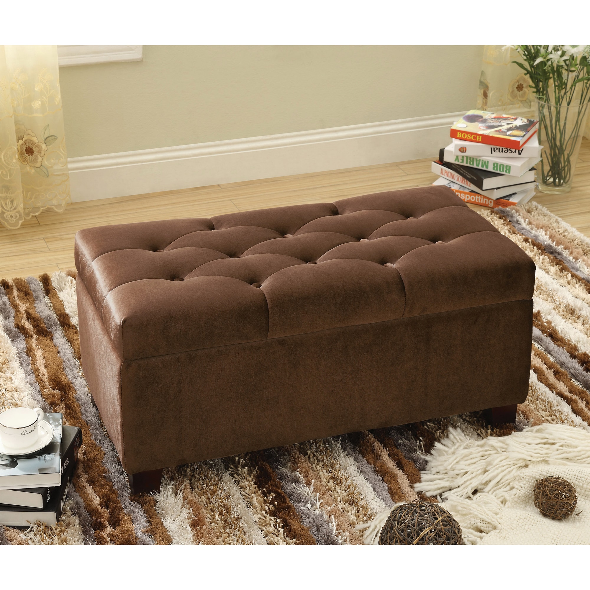 Furniture Of America Bella Button Tuft Storage Bench