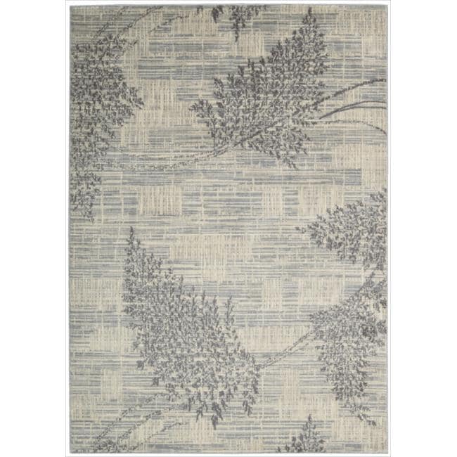 Nourison Utopia Ivory Leaf Abstract Rug (79 X 1010)