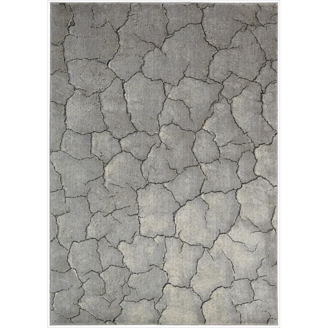 Nourison Utopia Interior Grey Abstract Rug (79 X 1010)