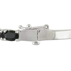 Miadora Sterling Silver 9 1/3ct TGW Black Sapphire Bangle Bracelet