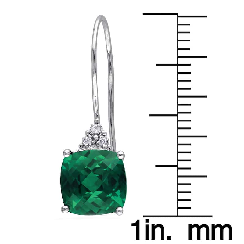 Miadora 10k Gold 5 2/5ct TGW Created Emerald and Diamond Accent Earrings