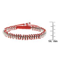 Eternally Haute Silverplated Round Link Macrame Friendship Bracelet Eternally Haute Fashion Bracelets