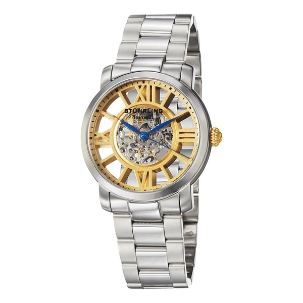 Stuhrling Original Men's Winchester Decorum Stainless Steel Skeleton Link Bracelet Watch Stuhrling Original Men's Stuhrling Original Watches