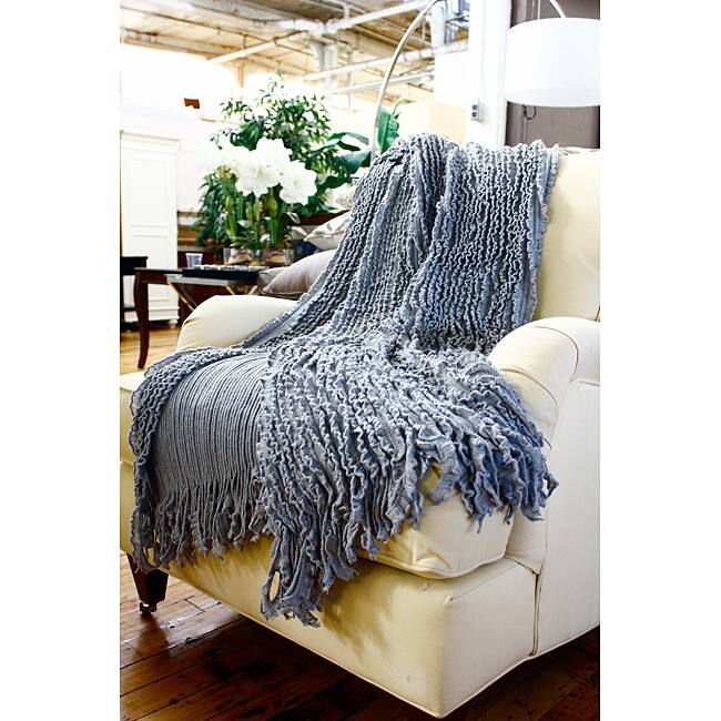 Charlotte Grey Ruffled Throw