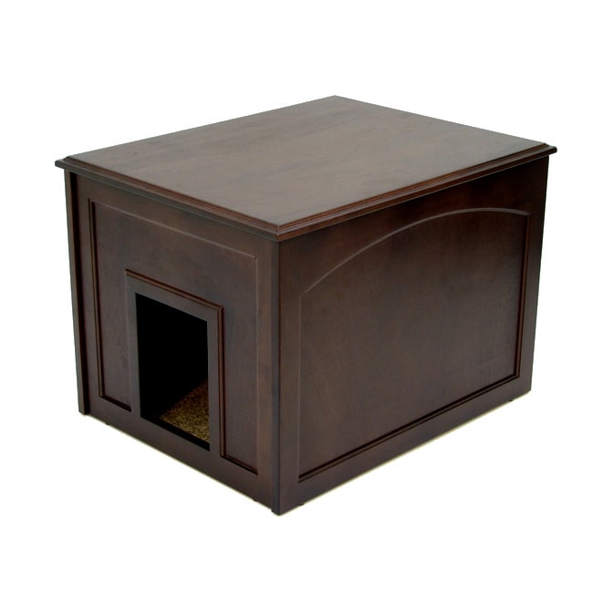 Indoor Doggie Espresso Eco-rubber Wood Den Cabinet with Hinged Top