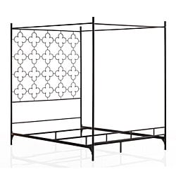 preview thumbnail 3 of 1, Quatrefoil Queen Canopy Bed
