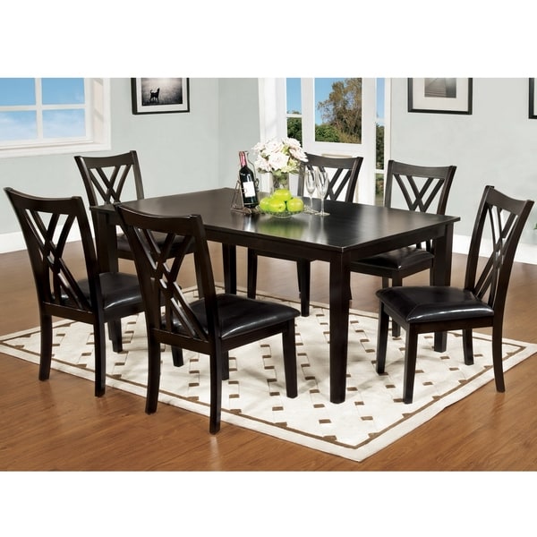 7 piece dining set brown