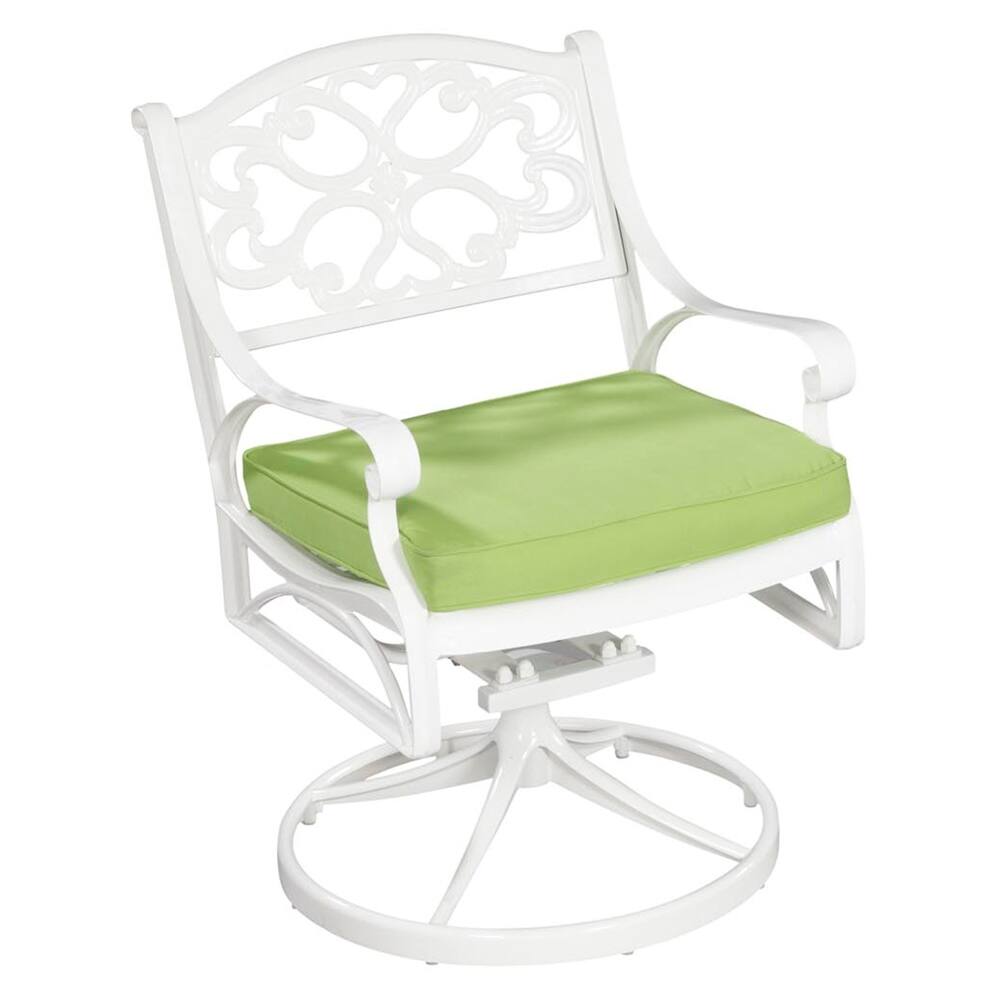 Biscayne White Swivel Chair with Cushion by Home Styles