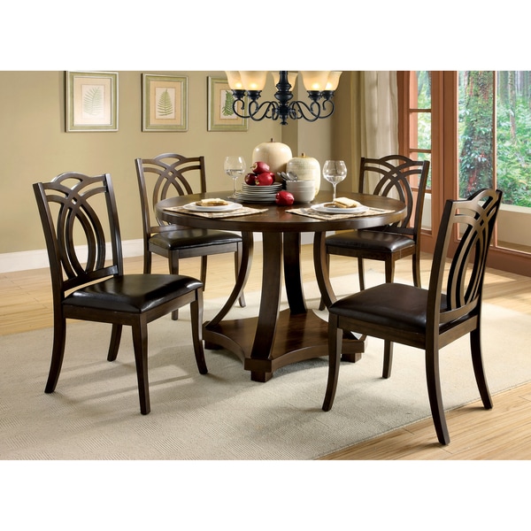 Furniture of America Kamiko 5 piece Dark Oak Finish Dining Set