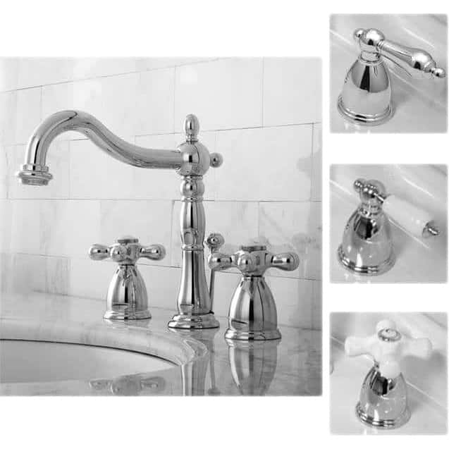 Kingston Brass Victorian Chrome Widespread Bathroom Faucet