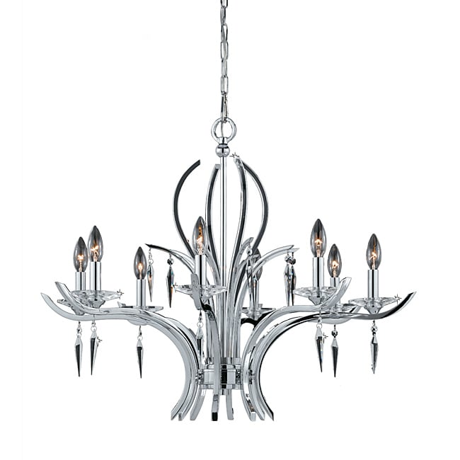 Allure 8 light Chrome Plated Finish Chandelier