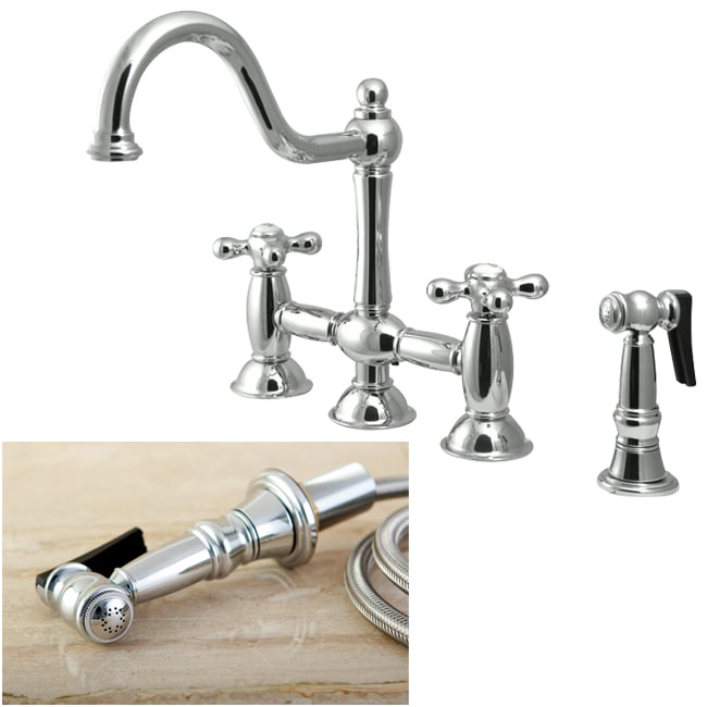 Shop Chrome Bridge Kitchen Faucet Free Shipping Today Overstock Com   Chrome Bridge Kitchen Faucet L14182349 