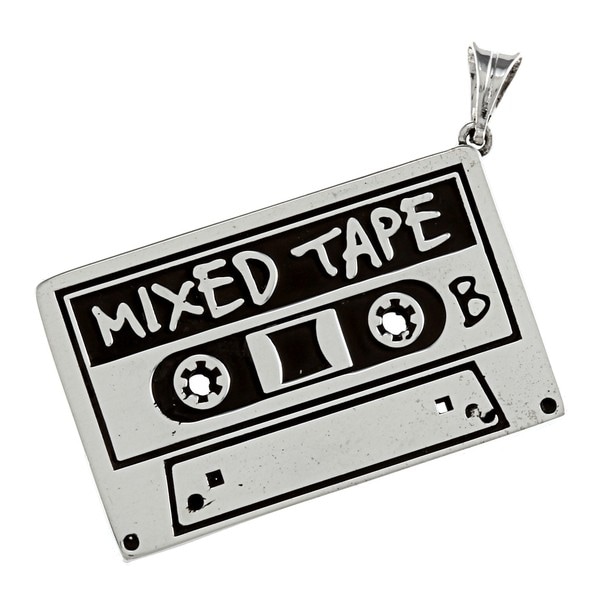 White Trash Charms Sterling Silver 2D Cassette Tape Necklace Sterling Silver Necklaces