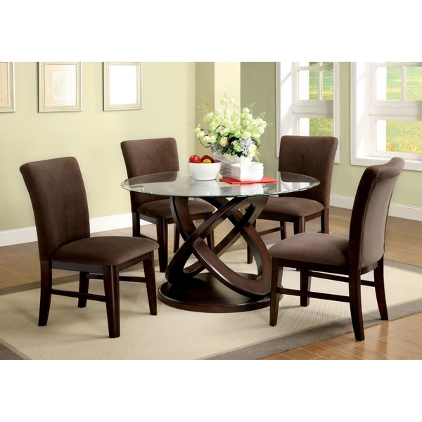 Furniture of America Keystone 5 piece Espresso Finish Dining Set Furniture of America Dining Sets