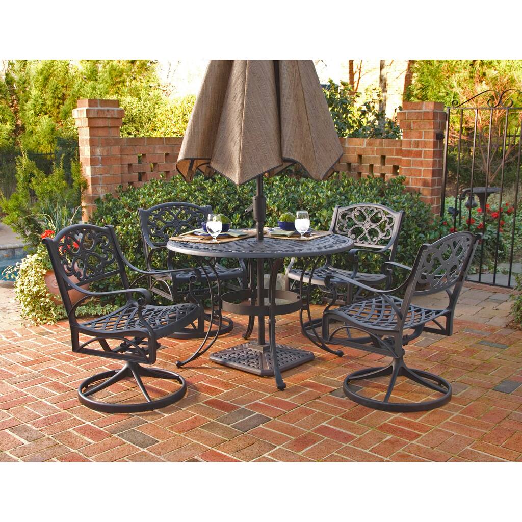 Biscayne Cast Aluminum Black 5-piece Patio Dining Set by Home Styles