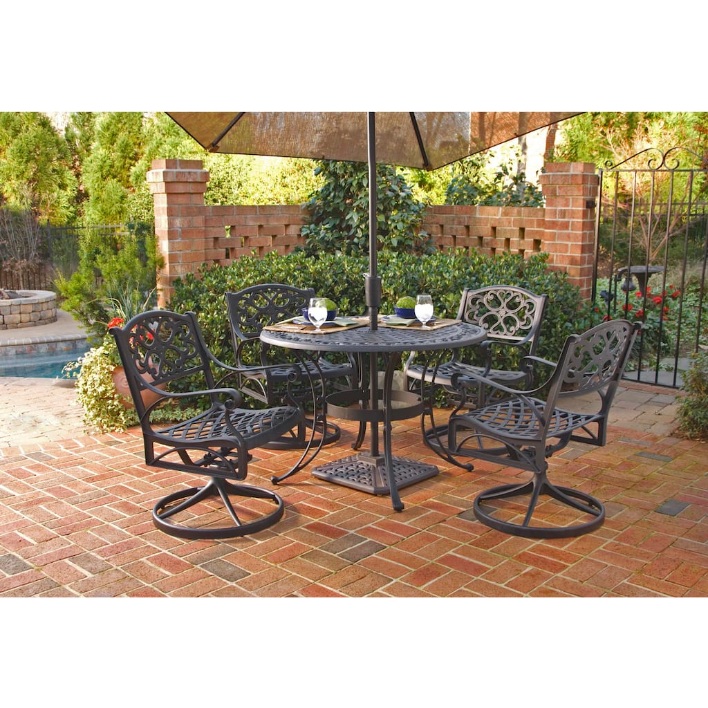 Biscayne Cast Aluminum Black 5-piece 42-inch Patio Dining Set by Home Styles