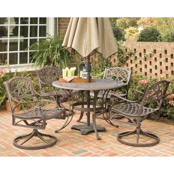 Home Styles Biscayne Cast Aluminum Bronze 5 piece 48 inch Patio Dining