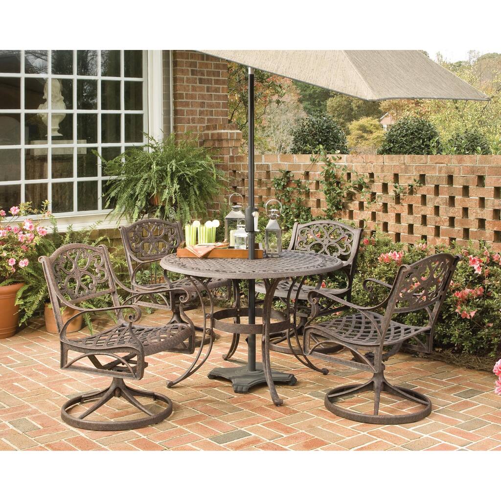 Biscayne Cast Aluminum Bronze 5-piece 42-inch Patio Dining Set by Home Styles