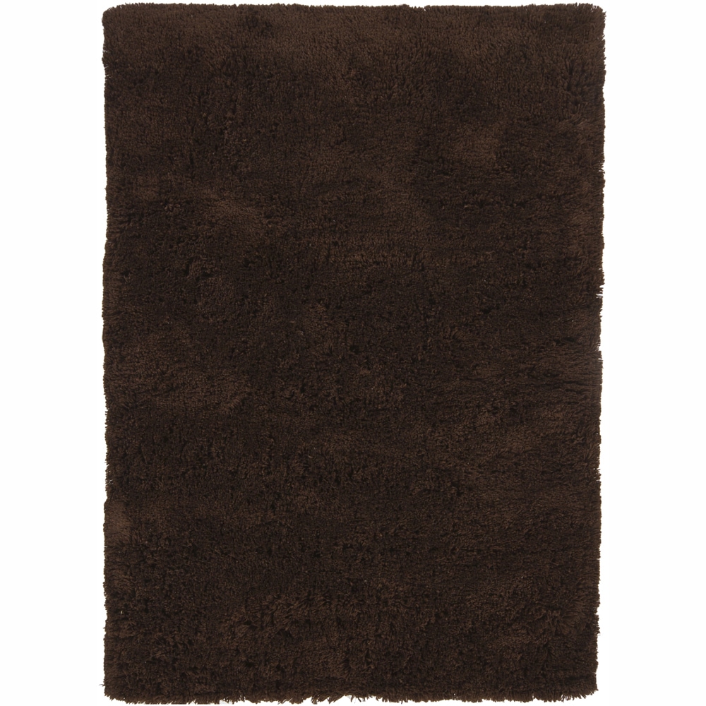 Handwoven Mandara Chocolate Brown Shag Rug (79 X 106)