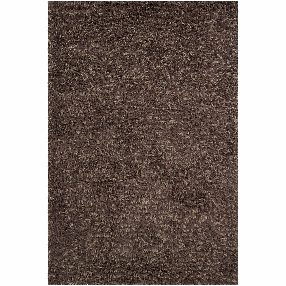 Handwoven Mandara Brown Rectangular Shag Rug (9 X 13)