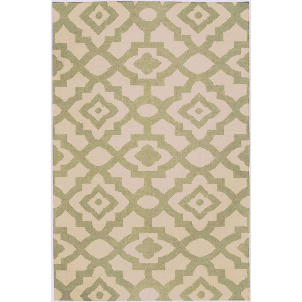 Hand-woven Natural Market B Wool Area Rug - 8' x 11' - 8' x 11'