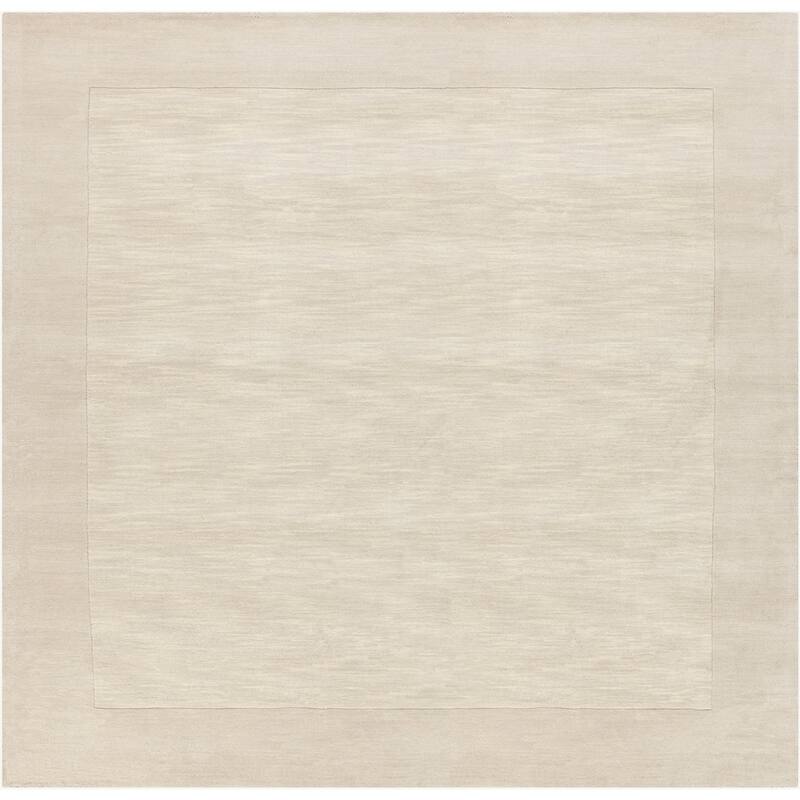 Hand Loomed Odessa Solid Bordered Tone-On-Tone Wool Area Rug