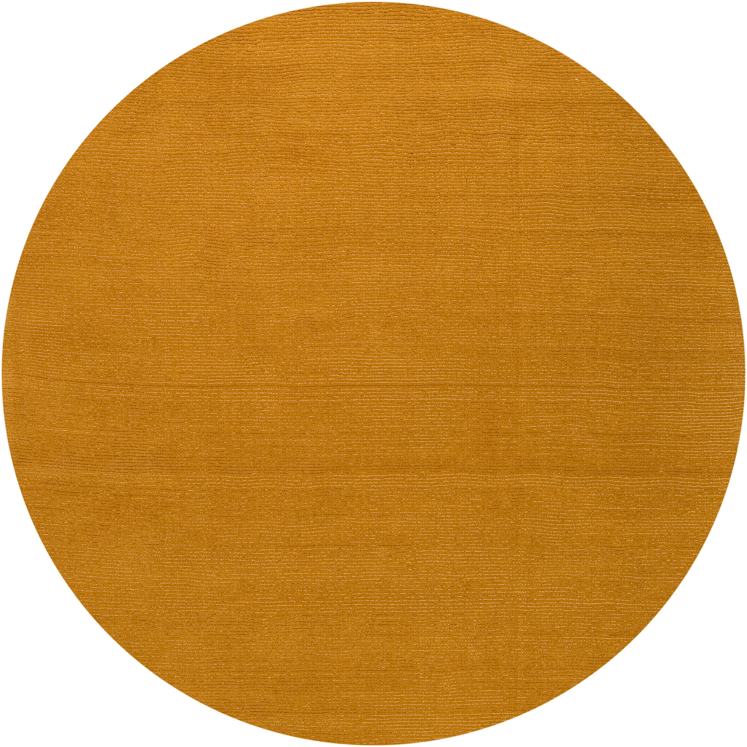 Hand crafted Yellow Solid Casual Alle Wool Rug (8 Round)