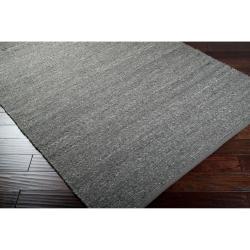 Hand woven Black Gadget Wool Rug (5' x 8') Surya 5x8   6x9 Rugs