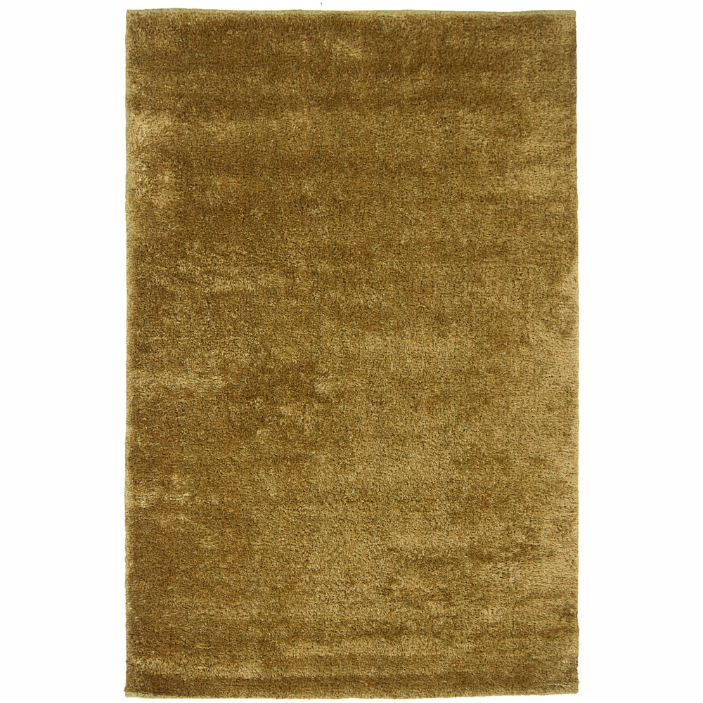 Handwoven Mandara Beige Polyester/wool Shag Rug (9 X 13)