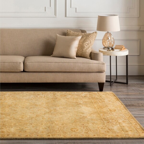 Hand-tufted Orange Panel A New Zealand Wool Area Rug - 8' x 11'