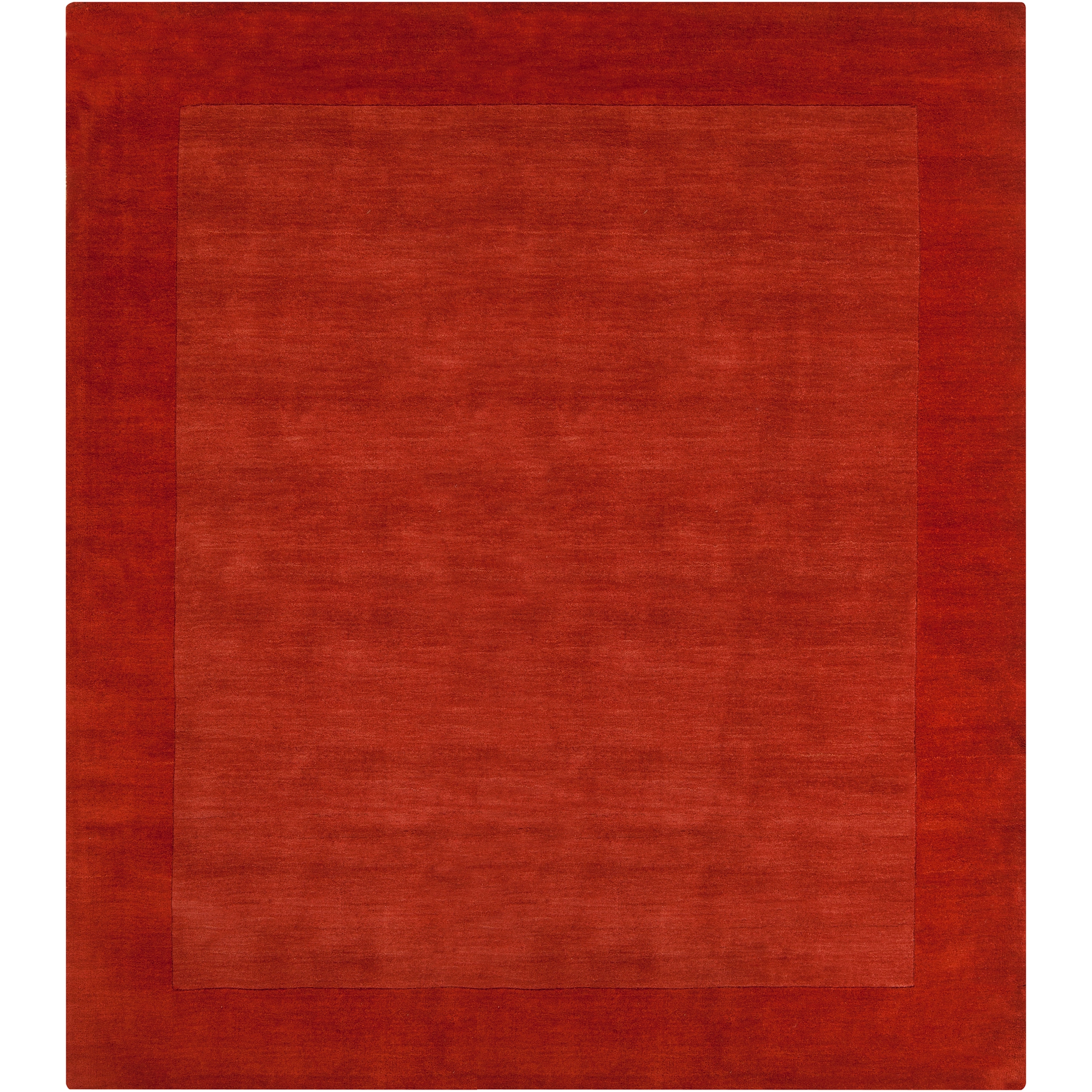 Hand crafted Orange Tone on tone Bordered Pechora Wool Rug (99 Square)