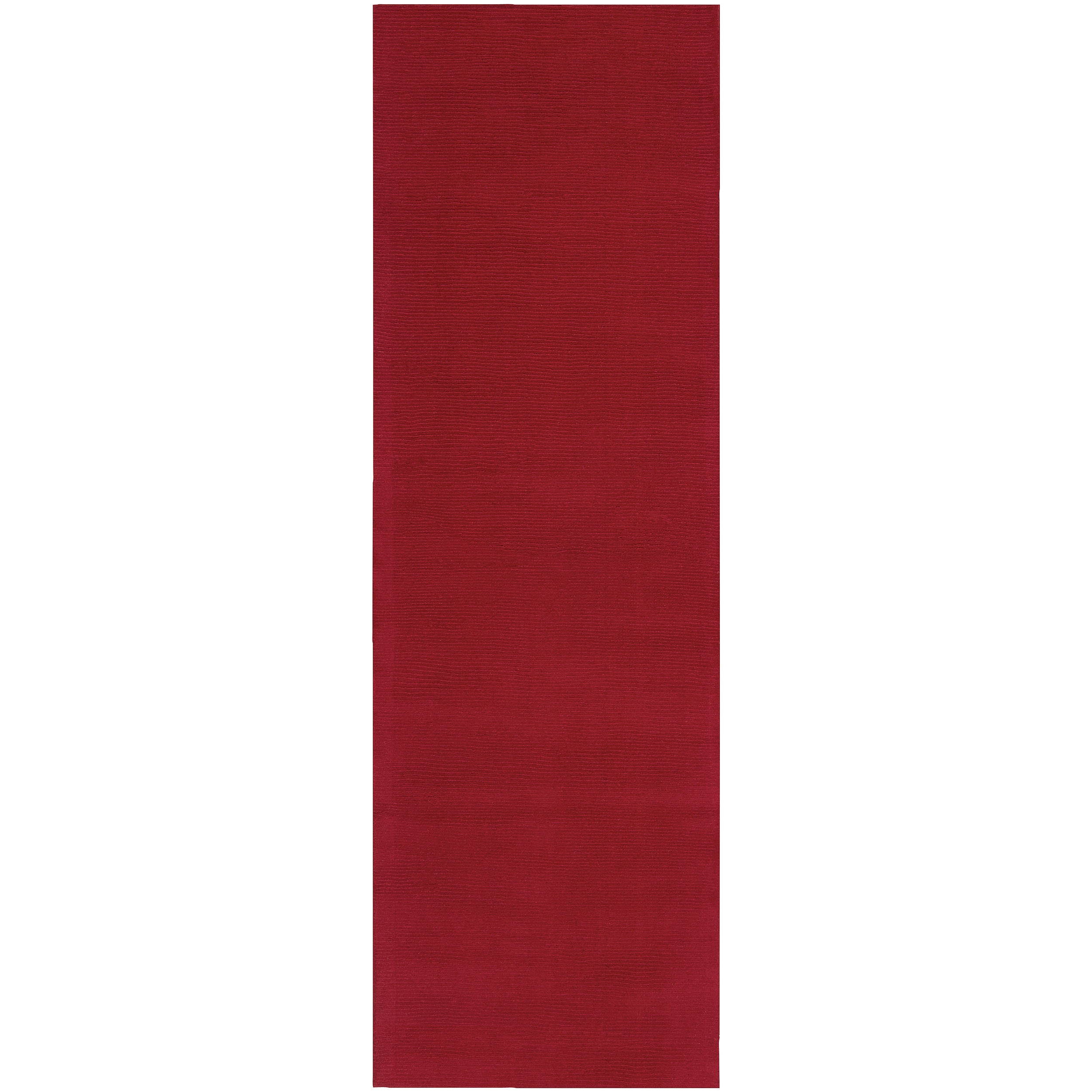 Hand crafted Red Solid Casual Vaga Wool Rug (26 X 8)